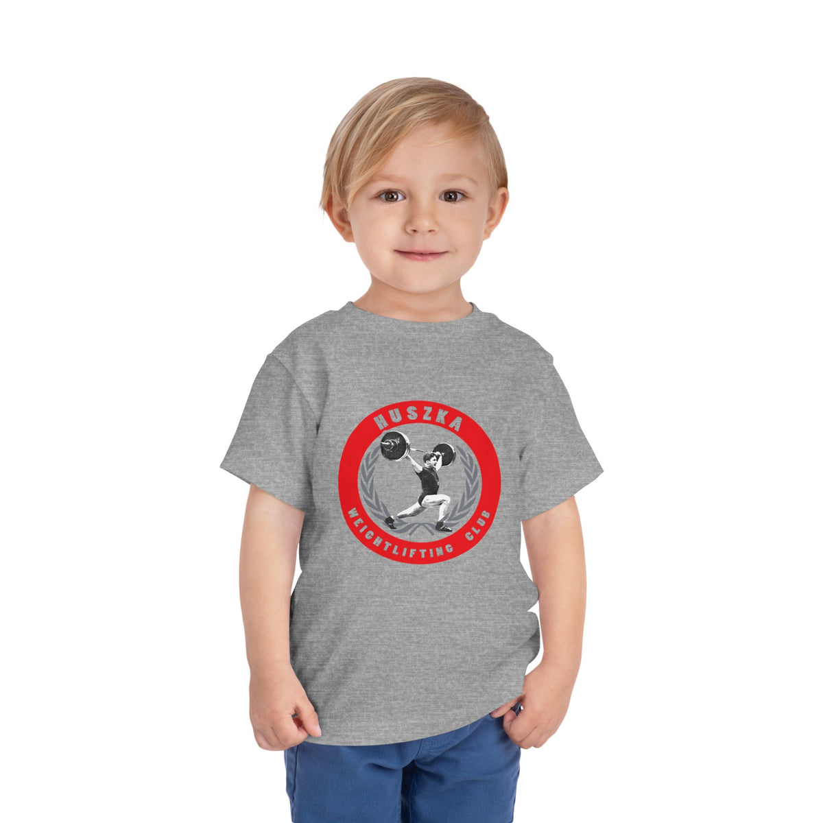 Huszka Weightlifting Club toddler tee | Vintage weightlifter logo
