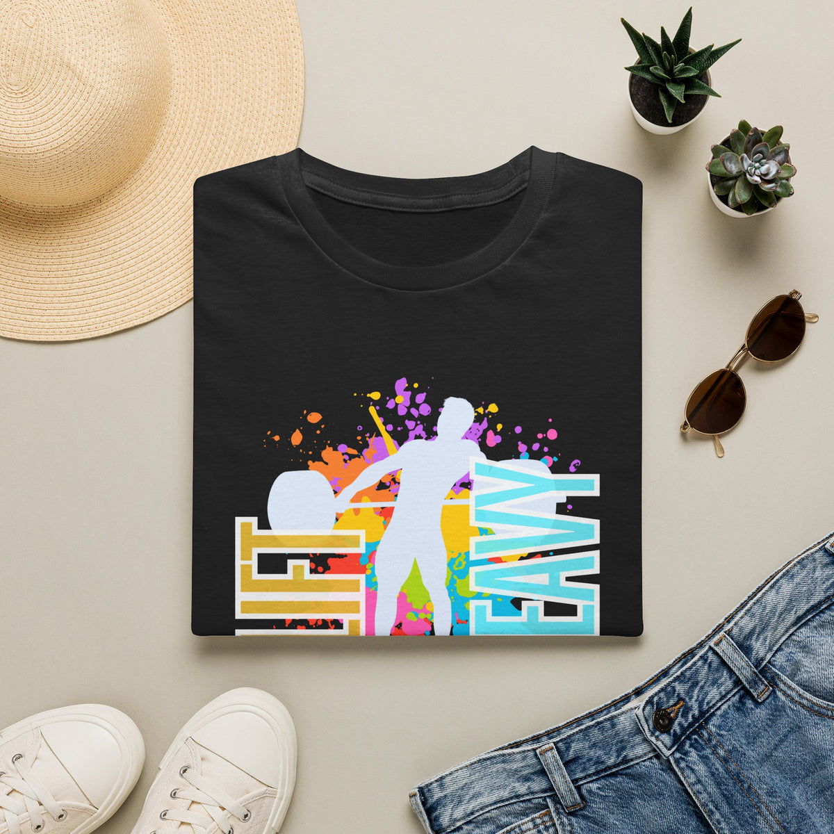 Retro 80's Lift Heavy Workout Tee, Vintage Vibe