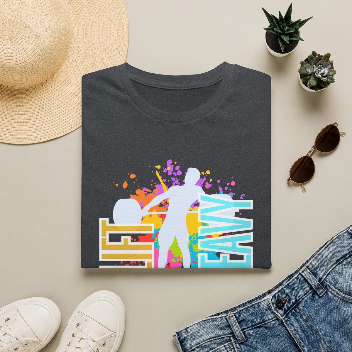 Retro 80's Lift Heavy Workout Tee, Vintage Vibe