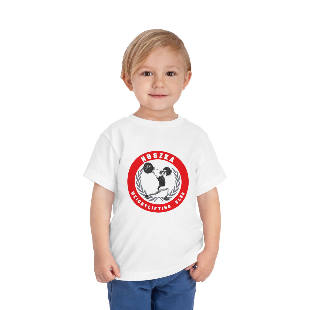 Huszka Weightlifting Club toddler tee | Vintage weightlifter logo