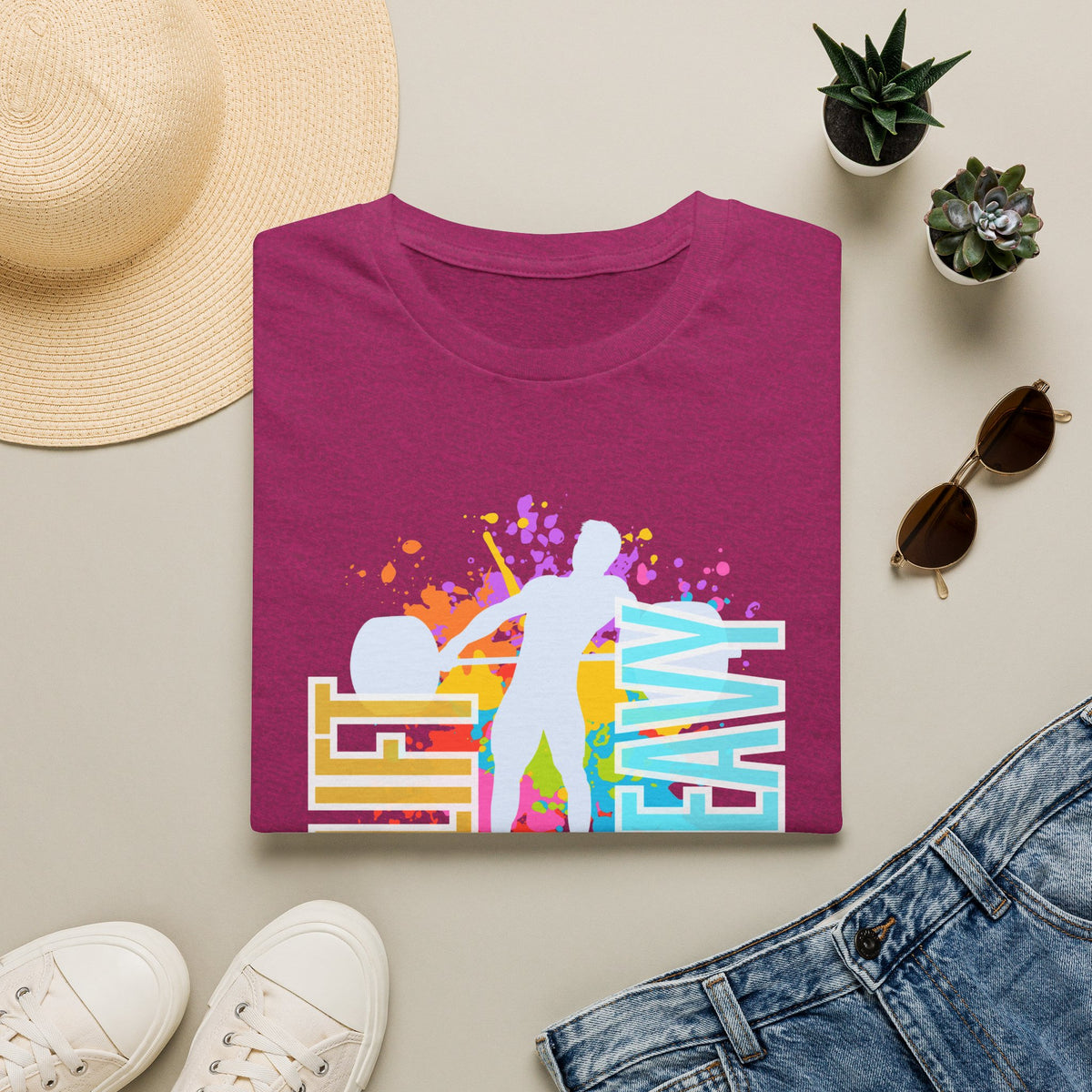 Retro 80's Lift Heavy Workout Tee, Vintage Vibe