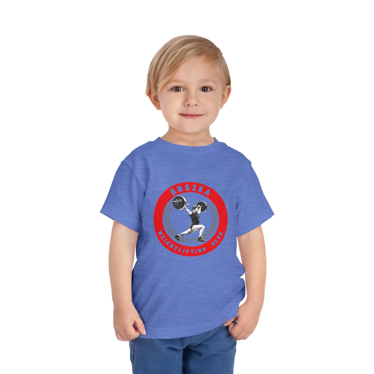 Huszka Weightlifting Club toddler tee | Vintage weightlifter logo